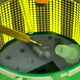 A mosquito in the “vortexer” machine, which simulates swats. (Image: Kiley Riffell)
